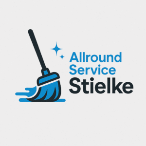 Logo von Allround Service Stielke mit Besen und Putzservice-Symbol auf weißem Hintergrund.